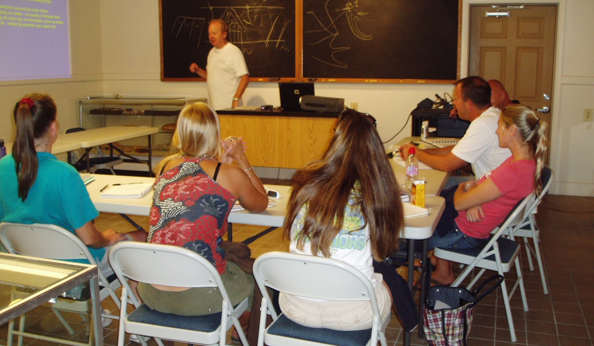 A Marine Biology field course from NSU making use of the classroom between field exercises.